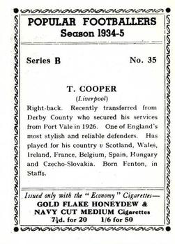 1935 R & J Hill Popular Footballers #35 Tom Cooper Back