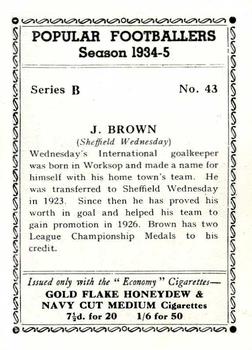 1935 R & J Hill Popular Footballers #43 Jack Brown Back