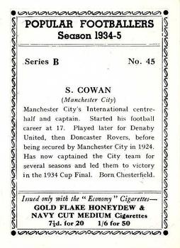 1935 R & J Hill Popular Footballers #45 Sam Cowan Back