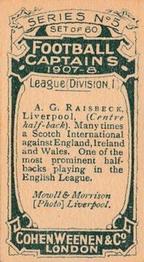 1908 Cohen Weenen Football Captains #NNO Alex Raisbeck Back