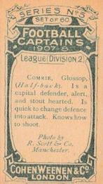 1908 Cohen Weenen Football Captains #NNO Jock Comrie Back
