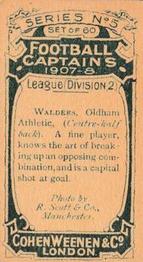 1908 Cohen Weenen Football Captains #NNO David Walders Back