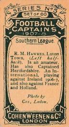 1908 Cohen Weenen Football Captains #NNO Bob Hawkes Back