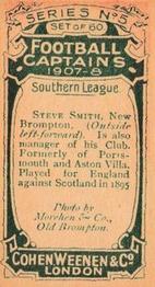 1908 Cohen Weenen Football Captains #NNO Steve Smith Back