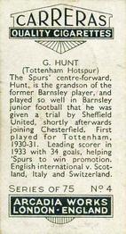 1934 Carreras Footballers #4 George Hunt Back