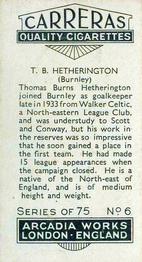 1934 Carreras Footballers #6 Tom Hetherington Back