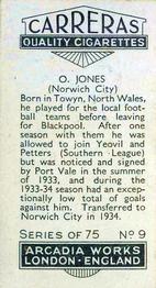1934 Carreras Footballers #9 Ormond Jones Back