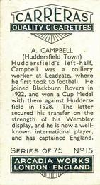 1934 Carreras Footballers #15 Aussie Campbell Back