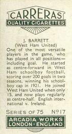 1934 Carreras Footballers #17 James Barrett Back