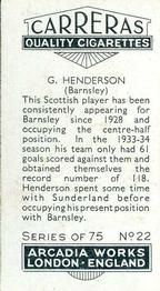 1934 Carreras Footballers #22 George Henderson Back