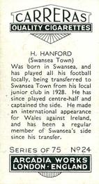 1934 Carreras Footballers #24 Harry Hanford Back