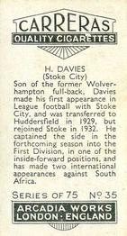 1934 Carreras Footballers #35 Harry Davies Back
