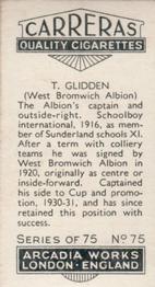 1934 Carreras Footballers #75 Tommy Glidden Back
