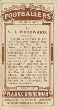 1914 Churchman's Footballers (Brown back) #11 Vivian Woodward Back