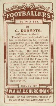 1914 Churchman's Footballers (Brown back) #19 Charlie Roberts Back