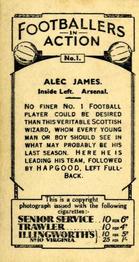 1934 J. A. Pattreiouex Footballers in Action #1 Alec James Back