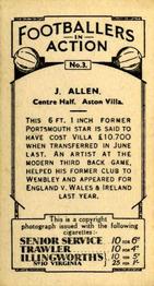 1934 J. A. Pattreiouex Footballers in Action #3 Jimmy Allen Back