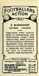 1934 J. A. Pattreiouex Footballers in Action #4 Ernie Blenkinsop Back
