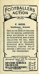 1934 J. A. Pattreiouex Footballers in Action #15 Frank Moss Back
