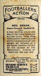 1934 J. A. Pattreiouex Footballers in Action #16 Neil Dewar Back