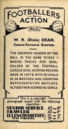 1934 J. A. Pattreiouex Footballers in Action #21 Dixie Dean Back