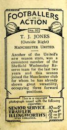 1934 J. A. Pattreiouex Footballers in Action #32 Tommy Jones Back