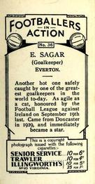 1934 J. A. Pattreiouex Footballers in Action #36 Ted Sagar Back