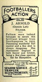 1934 J. A. Pattreiouex Footballers in Action #39 Johnny Arnold Back
