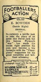 1934 J. A. Pattreiouex Footballers in Action #42 Ray Bowden Back