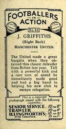 1934 J. A. Pattreiouex Footballers in Action #44 Jack Griffiths Back