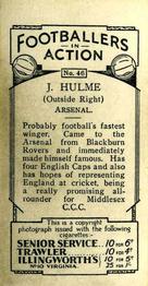 1934 J. A. Pattreiouex Footballers in Action #46 Joe Hulme Back
