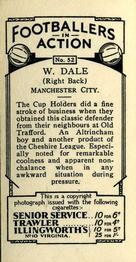 1934 J. A. Pattreiouex Footballers in Action #52 Billy Dale Back