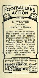 1934 J. A. Pattreiouex Footballers in Action #55 Sam Weaver Back