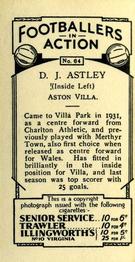 1934 J. A. Pattreiouex Footballers in Action #64 Dai Astley Back