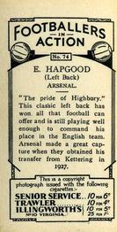 1934 J. A. Pattreiouex Footballers in Action #74 Eddie Hapgood Back