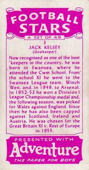 1957 D.C. Thomson Football Stars #3 Jack Kelsey Back