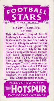 1957 D.C. Thomson Football Stars #5 Harry Haddock Back