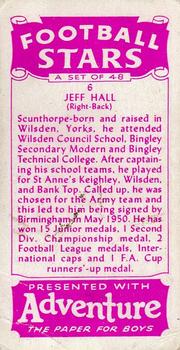 1957 D.C. Thomson Football Stars #6 Jeff Hall Back