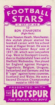 1957 D.C. Thomson Football Stars #10 Ron Staniforth Back