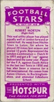 1957 D.C. Thomson Football Stars #18 Bob Morton Back