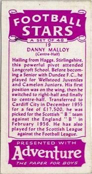 1957 D.C. Thomson Football Stars #19 Danny Malloy Back