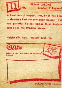 1964 A&BC Footballers #11 Brian Labone Back