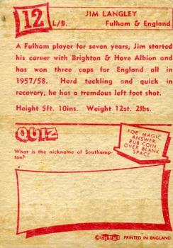 1964 A&BC Footballers #12 Jim Langley Back