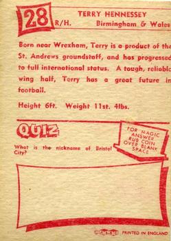 1964 A&BC Footballers #28 Terry Hennessey Back
