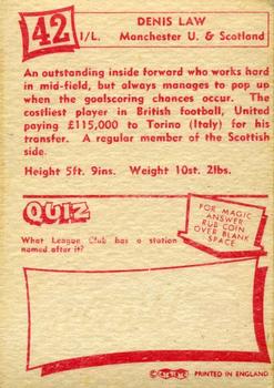 1964 A&BC Footballers #42 Denis Law Back