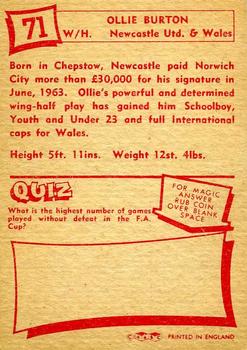 1964 A&BC Footballers #71 Ollie Burton Back