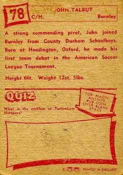 1964 A&BC Footballers #78 John Talbut Back