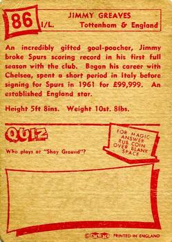 1964 A&BC Footballers #86 Jimmy Greaves Back