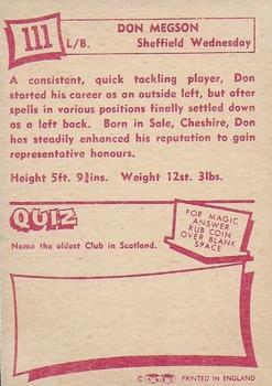 1964 A&BC Footballers #111 Don Megson Back