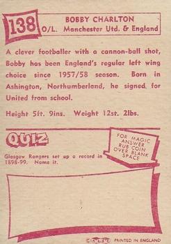 1964 A&BC Footballers #138 Bobby Charlton Back